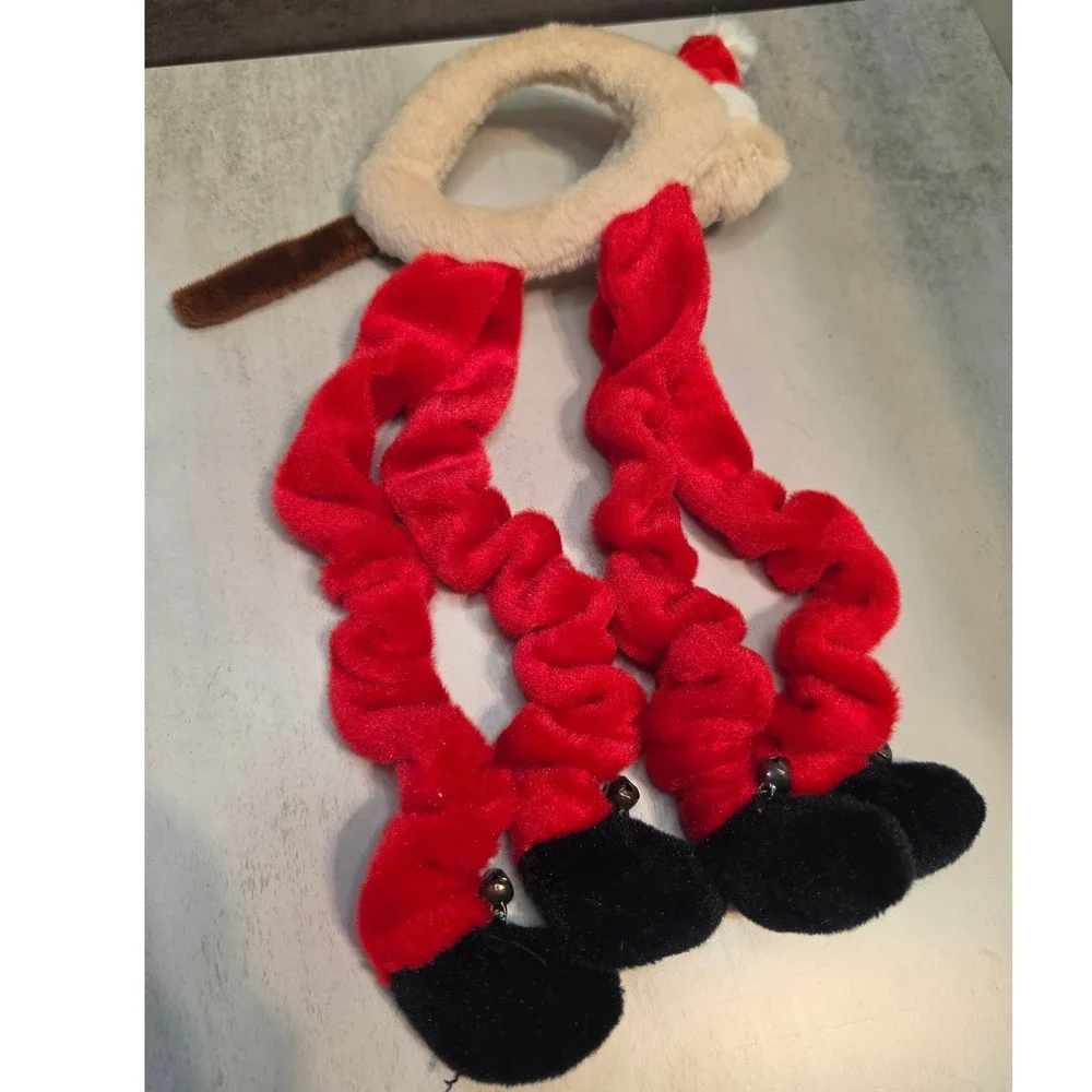Grumpy Cat Christmas Plush Cat Toy Santa Hat Long Scrunchy Legs Jingle Bells
